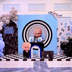 Boss Baby Theme Decor with Balloon Pillars - Mumbai