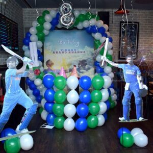 Premium Indian Cricket Theme Balloon Decor - Mumbai