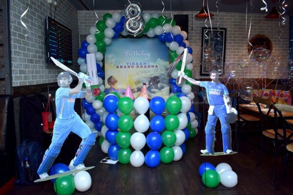 Premium Indian Cricket Theme Balloon Decor - Mumbai
