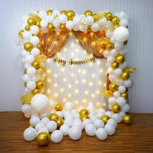 White & Gold Opulent Anniversary Decoration – Mumbai