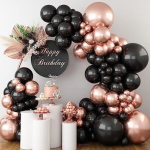 Elegant Rose Gold and Black Anniversary Decor – Mumbai