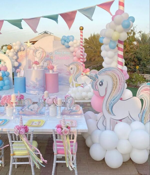Unicorn Theme Outdoor Birthday Decor in Mumbai