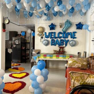 Flower Pathway Welcome Baby Balloon Decoration in Mumbai