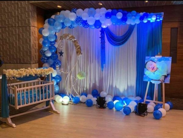 Pink and Sky Blue Baby Shower Theme Decoration in Mumbai
