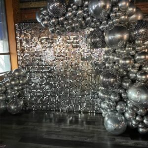 Shimmery Silver Sequin Anniversary Decoration - Mumbai