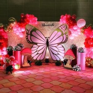 Butterfly Theme Welcome Baby Balloon Decor in Mumbai