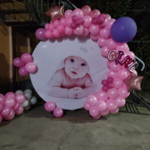 Pink Half Arch Welcome Baby Decoration - Mumbai