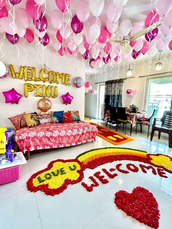 Rainbow Welcome Baby Girl Decoration – Mumbai