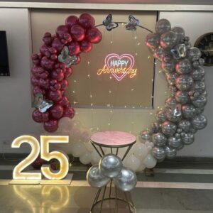 Romantic Anniversary Neon Light Ring Decoration on Rent in Mumbai