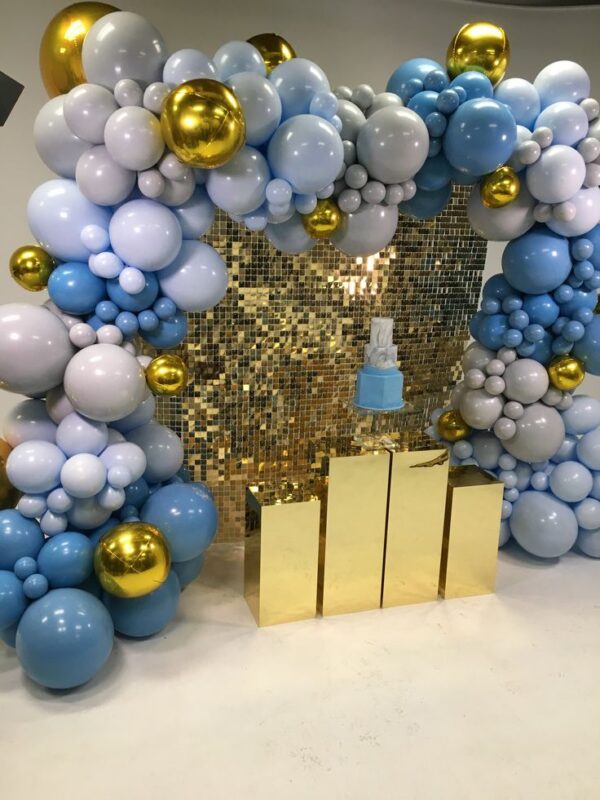 Gold and Blue Balloon Blast Decoration - Mumbai