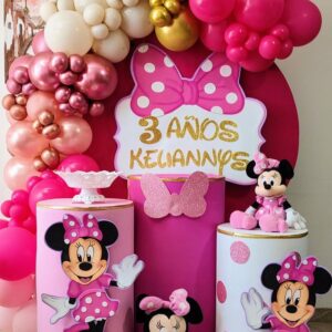 Pink & White Polka Minnie Theme Decor Birthday in Mumbai