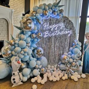 Birthday Frozen Theme Balloon Arch Decor - Mumbai