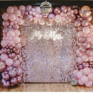 Silver Sequin Rose Gold Anniversary Decoration - Mumbai