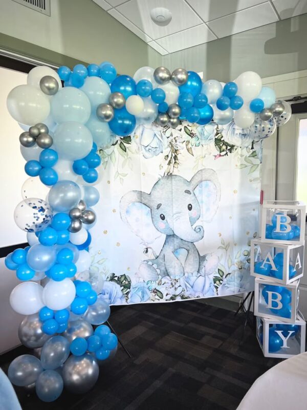 Blue Baby Elephant Theme Birthday Decor - Mumbai