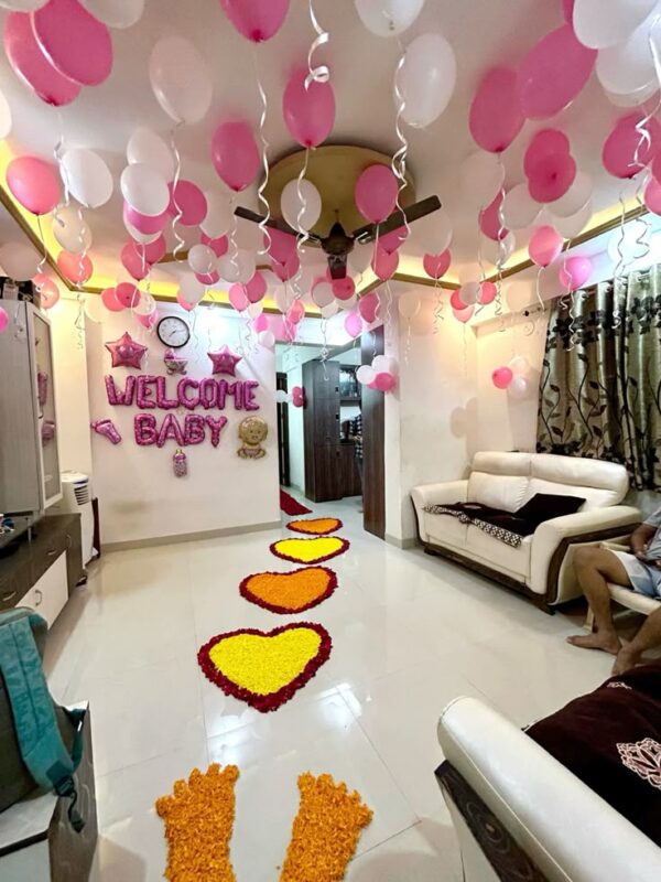 New Born Girl Baby Welcome Room Decoration in Mumbai
